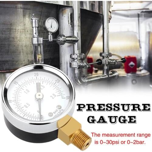 ANENG Pipe pressure gauge 0-30psi 0-2bar 40MM Diameters Pressure Gauge Plumber instrument