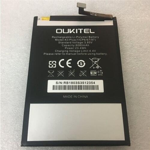Mobile phone battery real OUKITEL K3 PLUS battery 6080mAh Long standby time High capacit OUKITEL Mobile Accessories