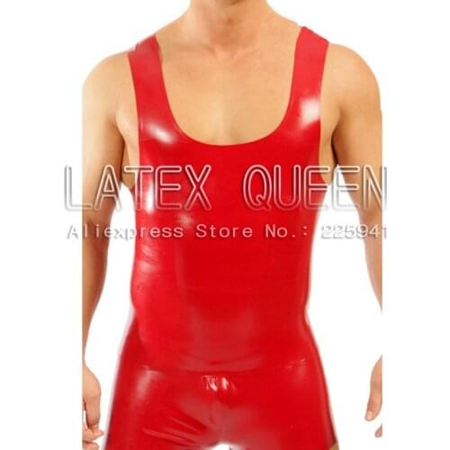 Latex rubber weskit waistcoat costume red for men