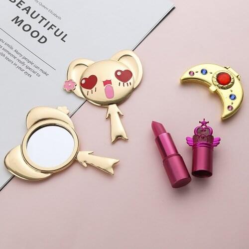 New Card Captor KINOMOTO SAKURA Cosplay Accessories Cosmetic Mirror CERBERUS Women Girls Metal Hand Make Up Mirror Props