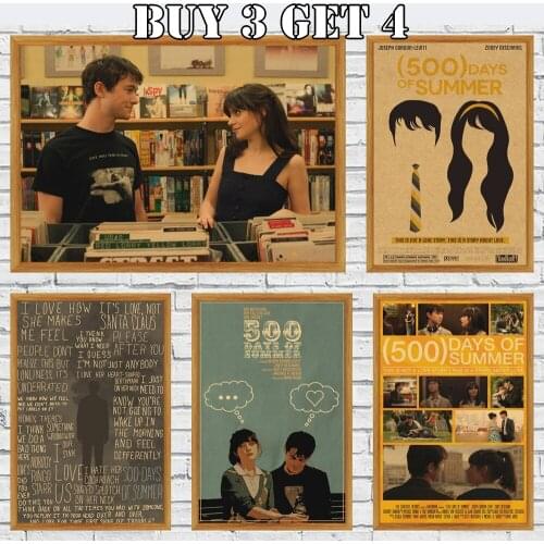 Movie Poster Kraft Paper Poster 500 Days Of Summer Home Painting Core Mural Wallpaper Draw Decorative