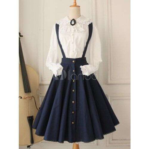 Dress Women Classic Lolita Dress Vintage Inspired Outfit Cosplay Anime Girl Black Long Sleeve Knee Length Plus Size Shirt Dress