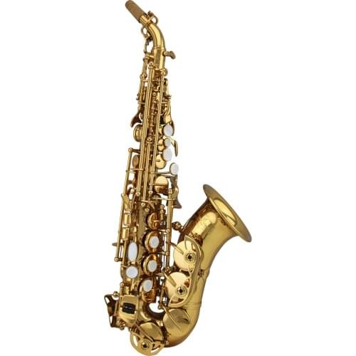 Popular Grade Curved Gold lacquer by electrophoresis coating Soprano Saxophone
