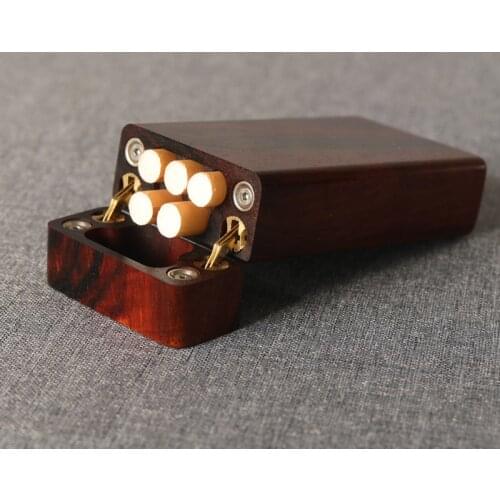 Red Rosewood Portable Cigarette Case ultra-thin mini compact moisture-proof Smoking Accessories Men Gadget Father Gifts