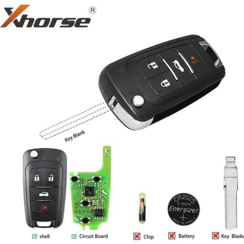 Xhorse XKBU01EN Wire Remote Key for Buick Flip 4 Buttons English 5pcs/lot
