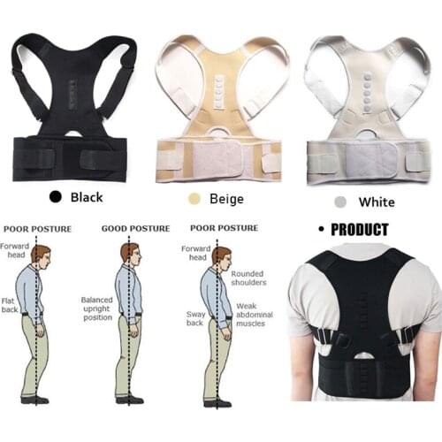 S-XXL Male Female Adjustable Magnetic Posture Corrector Corset Back Brace Back Belt Lumbar Support Straight Corrector de espalda