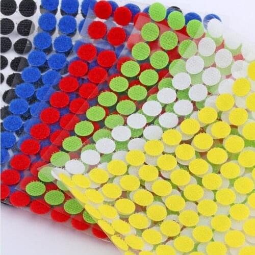 Self Adhesive Fastener Tape Dots Sticker Nylon Hook And Loop Multicolor Strong Glue Round Coins Tape Sewing Tools 99pairs
