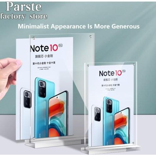 Strong magnetic Acrylic Display Stand Double-Sided Transparent Hotel Card Table Display Card High-End Restaurant Ordering Card