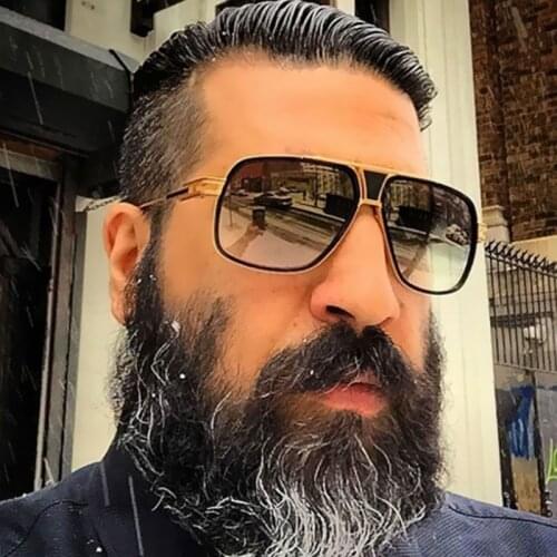 Retro Metal gradient square frame sunglasses Women/Men brand designer vintage Oversized black shades sun glasses Oculos De Sol