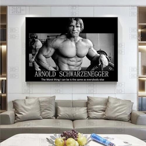 Vintage Arnold Schwarzenegger Posters Bodybuilding Motivational Quote Art Canvas Print Painting Fitness Sports Wall Art Pictures