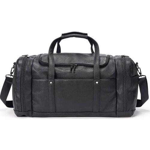 Waterproof Leather Men Business Travel Bag Hand Luggage Bag Carry On Large tote Vintage Unisex Duffle Weekend Bags Big Overnight