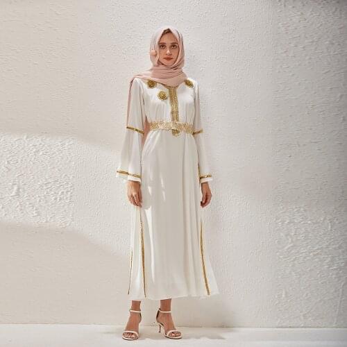 White Eid Abaya Dubai Turkey Islam Dresses For Women Clothing Kaftan Muslim Dress Robe Longue Femme Musulmane Caftan Marocain