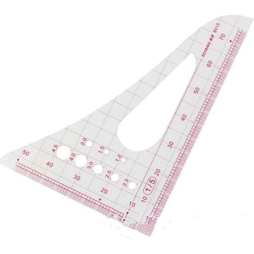 1:5 Clothing Drawing Plate Making Ruler Tailor Sewing Tools Patchwork Craft Triangular Scale Ruler 8515