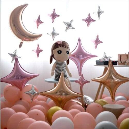 10PCS 10-Inch Four-Pointed Aluminum Foil balloon Wedding Birthday Party Baby Shower Decoration