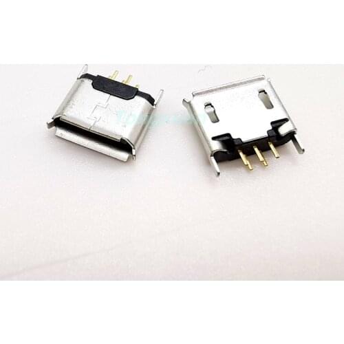 100pcs Vertical Micro Mini USB 5pin Female Seat 180 Degrees Jack 5P Direct Plug-in USB connector