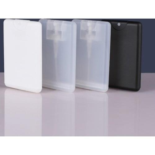 20ml Plastic Credit Card shape Bottle Black Clear White Portable Perfume Spray Bottle Refillable Moisturizing Water Box 360pcs