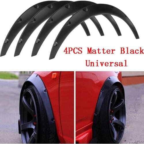 4Pcs 80cm Universal Black Flexible Car Wheel Brow Car Truck Wheel Eyebrow Arch Trim Lips Fender Flares Protector