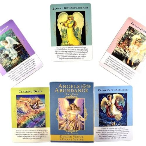 New High Quality Angels Of Abundance Tarot Cards Fortune Guidance Telling Divination Deck Board Game With PDF Guidebook 44Pcs