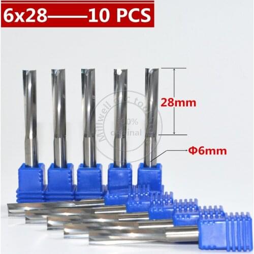 6mm*28mm,Freeshipping,CNC wood tools,carbide End Mill,woodworking insert router bit,2 straight flute end mill,MDF,PVC,Acrylic