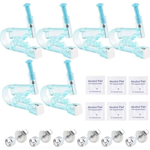 6 Packs of Disposable Ear Piercing Tool Ear Studs Healthy Safety Body Piercing Kit Jewelry Earring Piercer Body Jewelry сережки