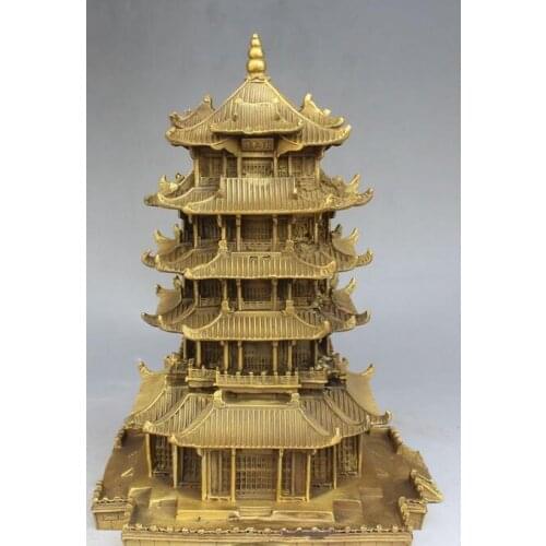 9 "Chinese Religion Bronze Many Layer Buddha Stupa Tower pagoda Statue