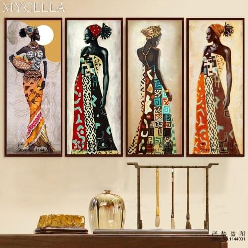 MYCELLA Full Diamond Embroidery African Girl Needlework Cross Stitch 5d Diy Diamond Painting Diamond Mosaic Wall Stickers