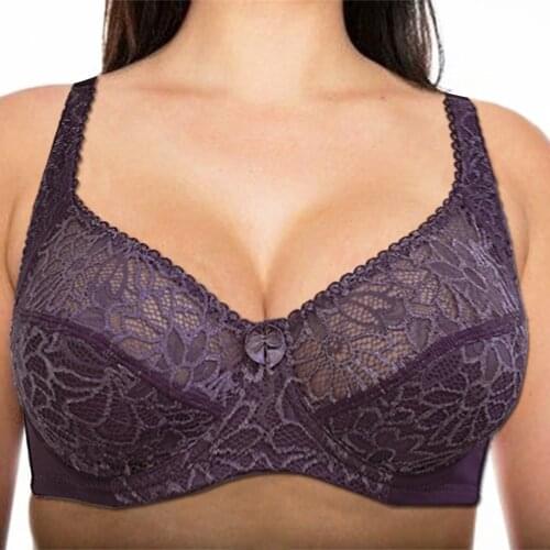 Bras For Women Lace Bra Large Plus Size Ladies Sexy Underwear Bralette Lingerie Tops 34-44 B C D DD E F Cup