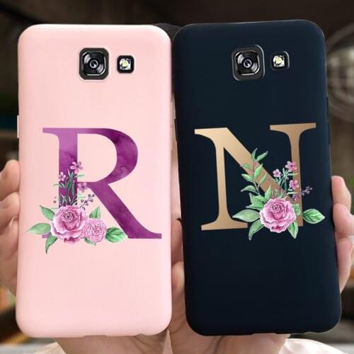 For Samsung Galaxy A5 2017 Case A to Z Letters Matte Silicone Shockproof Mobile Phone Case For Samsung A5 2017 A 5 A520F Bumper