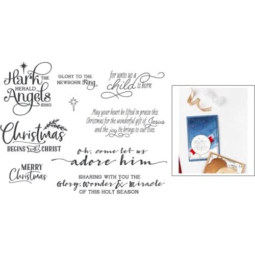 WORDS CHRIST Stamps and Dies Christmas New Stamps and Dies 2021 Stencils for Decor Metal Die Cutters for Scrapbooking Stamping