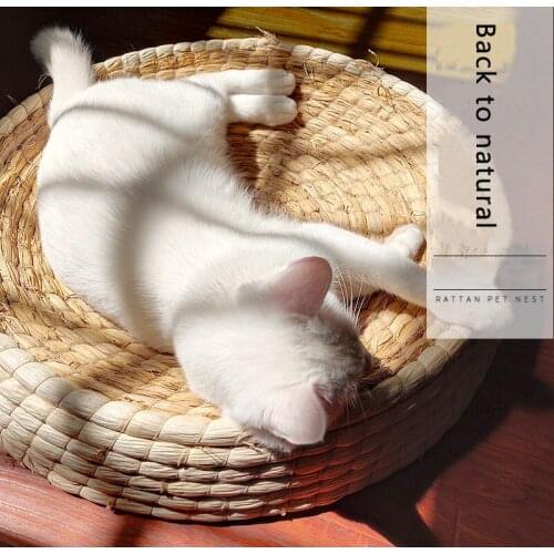 Natural Pet Kennel 4 Seasons Suit Chicken Nest large Cat Scratch Board Cat Toy Rabbit Nest Goose Cat Nest S/M/L Hand-made
