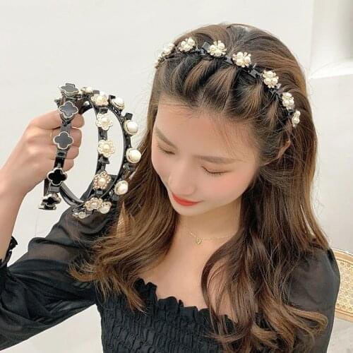 Double Bangs Hairstyle ban Jewelry Hairpin Women Sports Hair Band Accessories Double Layer Bang Hairstyle Headband Hairbands