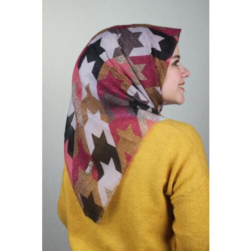 FOMARA SHİNE PATTERNED SILVERY LINEN SCARF-DESEN-07-RENK-05
