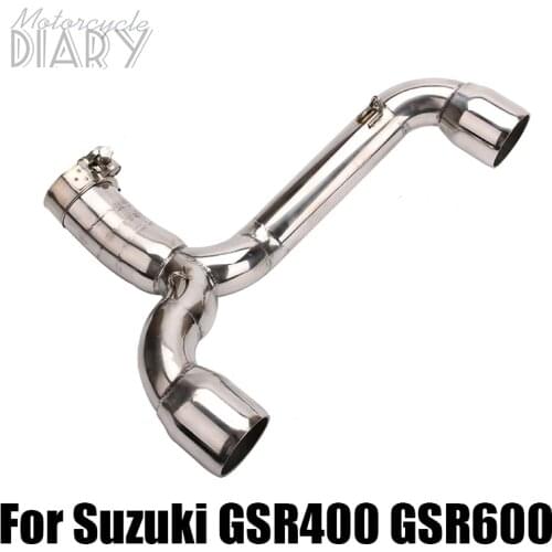 GSR 400 600 Slip-On Motorcycle Mid Middle Link Pipe Exhaust Racing Muffler Escape Moto For Suzuki GSR400 GSR600 BK400 BK600 Bike