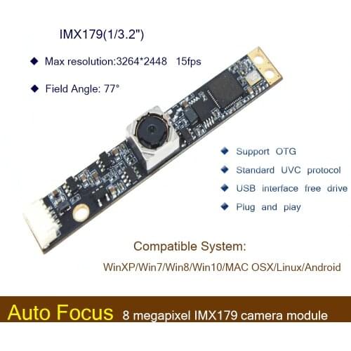 HBVCAM USB2.0 Camera Module CMOS Imx179 8mp 70 Degree Auto Focus Laptop Webcam For Windows 2000\ Windows Xp\Windows 7