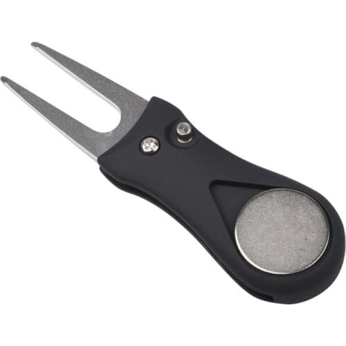 Golf Divot Repair Tool Pop-up Button Magnetic Fork Ball Marker Switchblade Tools 094C