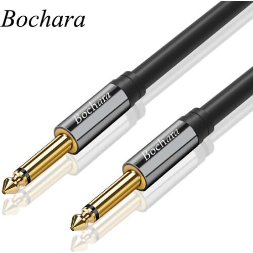Bochara Guitar instrument Cable 1/4 Inch 6.35mm TS to 6.35mm TS OFC Audio Cable Foil+Braided Shielded 2m 3m 5m 10m