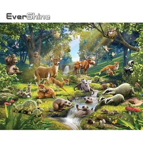 Evershine Diamond Embroidery Deer Animals 5D DIY Picture Rhinestone Cross Stitch Diamond Painting Forest Zoo Mosaic Wall Decor