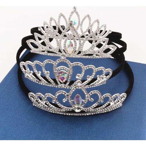 Princess Crown Tiara Headband Kids Girls Crystal Rhinestones Hair Band Gift Wedding Party Hair Jewelry Bride Head Ornament