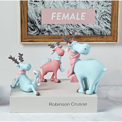 Creative Cute Artificial Sika Deer Fairy Garden Miniatures Gnomes Moss Terrariums Resin Crafts Figurines For Home Decoration