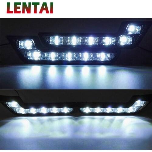 LENTAI 1Set Car LED DRL Lights 12V L Styling Fog Lamp For Volkswagen polo golf 4 5 6 VW Passat B5 B6 B7 Touran Skoda Octavia A7