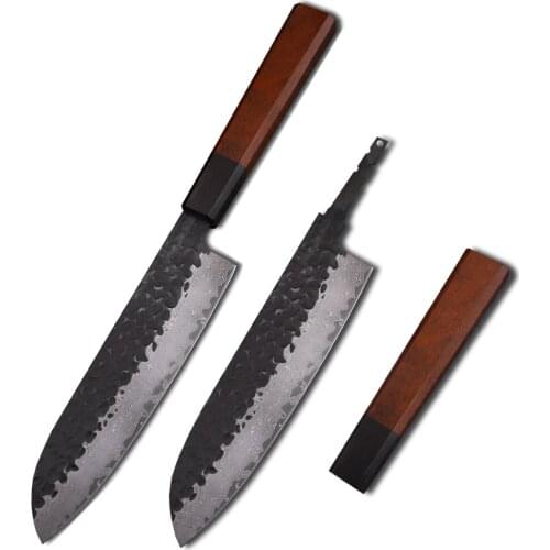DIY Kitchen Wooden Handle Damascus Steel VG10 Blade Parts EDC Practical Meat Cutting Tool Knife