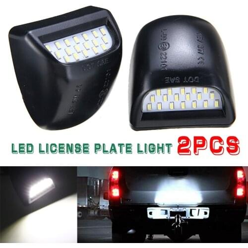 Mayitr 2pcs 12V Car LED License Plate Light 6000K White 18 SMD LED Lamp For Chevy Silverado For GMC Sierra 1500 2500 Parts