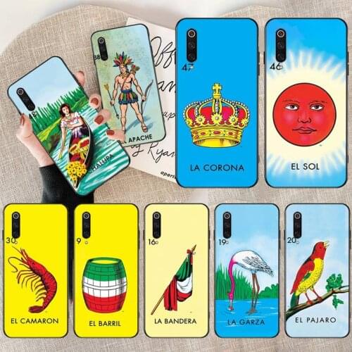 KPUSAGRT Loteria Card Mexican Bingo Lottery Soft black Phone Case for Xiaomi Mi Note 10 Lite Mi 9T Pro xiaomi 10 10 CC9 Pro 9SE