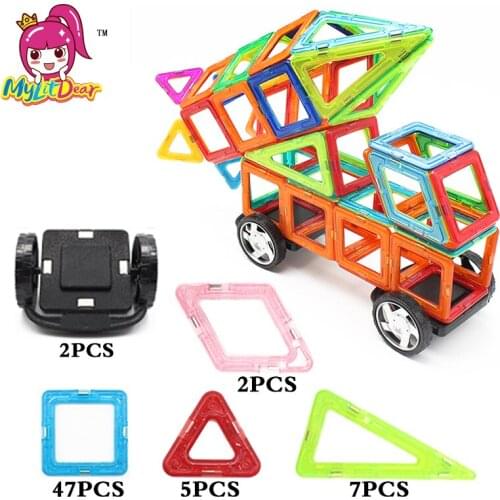 MylitDear 63Pcs Magnetic Designer Building Blocks Toys Rocket Cars Assembly Enlighten Children DIY Construction Bricks Toys