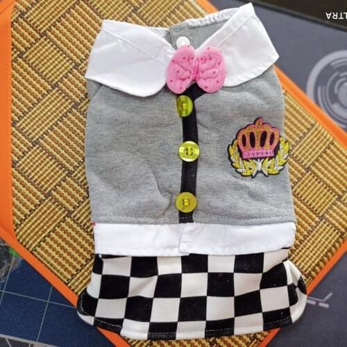 Two Legs Pet Outfit On Sale Stock Dog Shop Pink Gray Cat Dresses Shirt Lover Supplies For Small Chihuahua Pugs Supplies XS S M