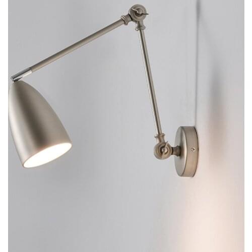 Modern Nordic Wall LED Lamp Double Arm Iron Wall Light Creative Personality Bedside Background Wall Lampshade Arm Adjustable