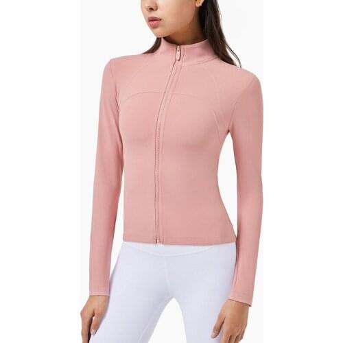 New Woman Sport Jacket Long Sleeve Gym Clothing Top Coat for Fitness Yoga Shirt Zipper Workout Sweatshirts Running Gym Wear