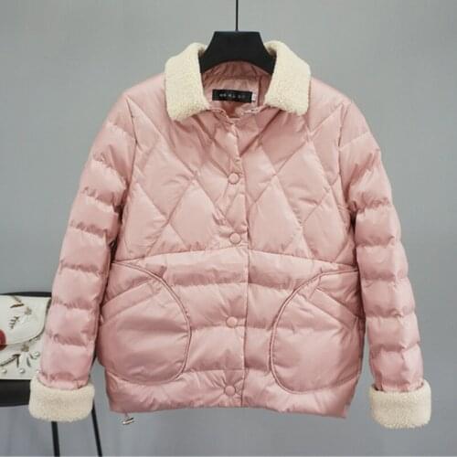 2021 New Autumn Winter Coat Womens Loose Casual Cotton Jackets Clothes Lamb Hair Lapel Oversized Female Plus Size Outerwear