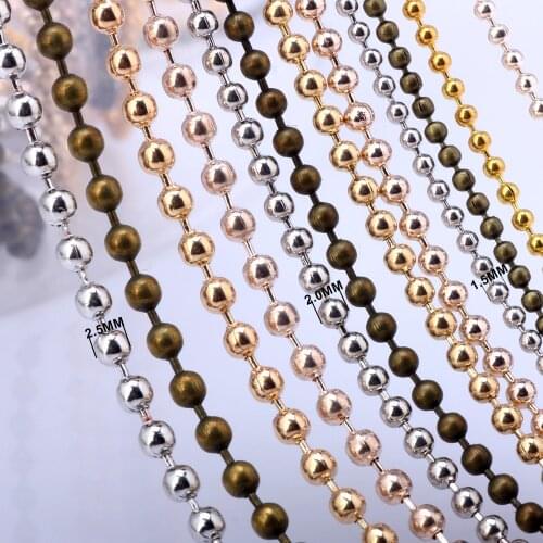 OlingArt 1.5/2.0/2.4MM/lot Plating four colors Ball Link Chains For bracelet necklace earrings tassels DIY Jewelry Accessories