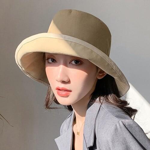 Shade Fisherman Hat Female Tide Wild Sun Hat Big Brim Hat Bucket Hat Outdoor Beach Hat